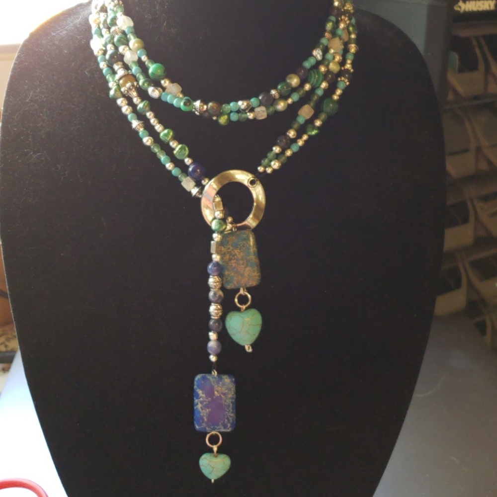Necklace full of semi precious stones